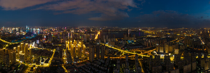 Wuhan city landmark skyline scenery