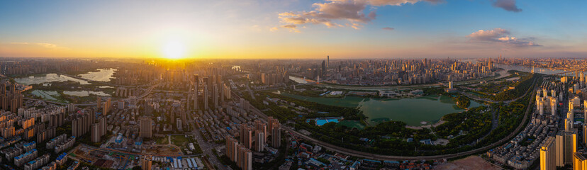 Wuhan city landmark skyline scenery