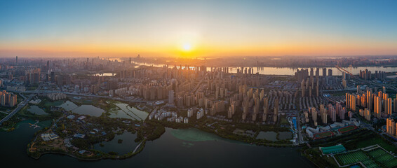 Wuhan city landmark skyline scenery