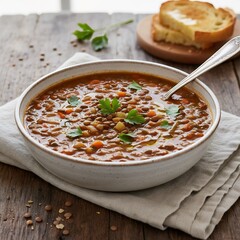 vegetable soup with bread