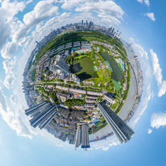 Wuhan city landmark skyline scenery