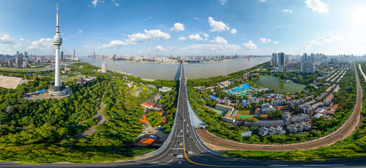 Wuhan city landmark skyline scenery