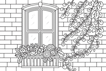 Elegant Arched Balcony with Potted Plants and Ornamental Columns in Classic Style