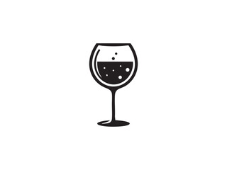 Champagne Glass Icon – Sparkling Drink Vector Illustration