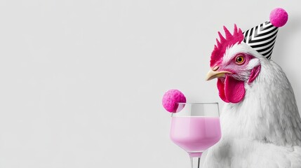 Hen party celebration with joyful cocktails in fun costume captivating environment whimsical view