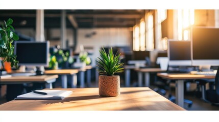 Modern office interior plant
