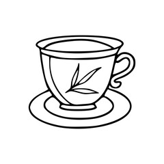 classic teacup with leaf design