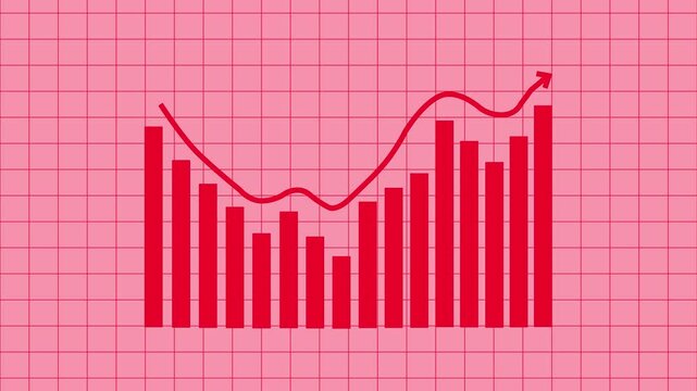 Animated Business Growth Graph with Clear Bar Chart Indicators of Profitable Financial
