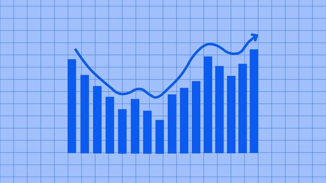 Animated Business Growth Graph with Clear Bar Chart Indicators of Profitable Financial