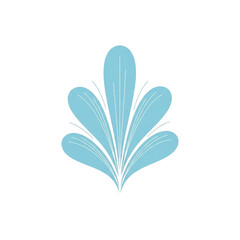Elegant blue floral element isolated on white background, ideal for design projects, wedding invitations, and decorative accents