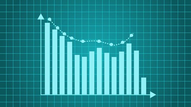 Corporate Business Growth Animation with Bar Chart Showing a Consistent Rise in Revenue and Market Performance