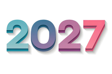 2027 Metallic Gradient Typography in Purple and Blue