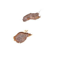 High-Resolution Rust Stain Texture on Transparent Background for Design and Industrial Use