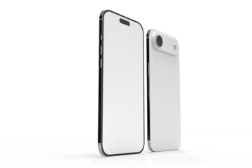 Realistic Smartphone 17 with blank screen mockup, slim phone air in isolated. Perfect for presenting mobile apps, UI UX concepts, Ads, branding, digital product displays, website, gadget device