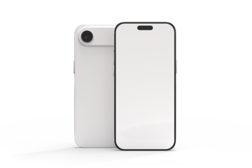 Realistic Smartphone 17 with blank screen mockup, slim phone air in isolated. Perfect for presenting mobile apps, UI UX concepts, Ads, branding, digital product displays, website, gadget device