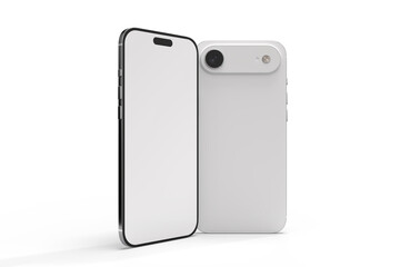 Realistic Smartphone 17 with blank screen mockup, slim phone air in isolated. Perfect for presenting mobile apps, UI UX concepts, Ads, branding, digital product displays, website, gadget device