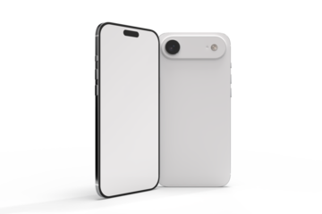 Realistic Smartphone 17 with blank screen mockup, slim phone air in isolated. Perfect for presenting mobile apps, UI UX concepts, Ads, branding, digital product displays, website, gadget device