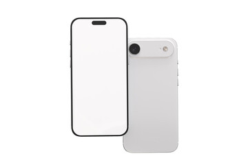 Realistic Smartphone 17 with blank screen mockup, slim phone air in isolated. Perfect for presenting mobile apps, UI UX concepts, Ads, branding, digital product displays, website, gadget device