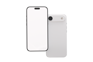 Realistic Smartphone 17 with blank screen mockup, slim phone air in isolated. Perfect for presenting mobile apps, UI UX concepts, Ads, branding, digital product displays, website, gadget device