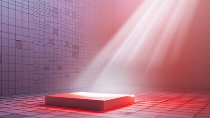 Modern red pedestal display