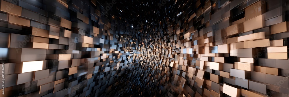 Aufkleber abstract digital tunnel creating a futuristic background