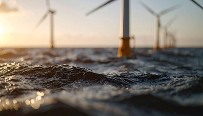Wave energy converters floating on the surface of a calm ocean. Renewable energy reduces greenhouse gases, saves costs, and supports a cleaner, eco-friendly future.