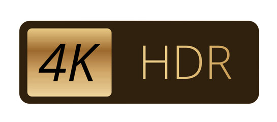 4k hdr technology logo - high definition and dynamic range symbol.
