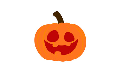 Spooky halloween jack o lantern pumpkin icon with carved face for autumn celebrations isolated on transparent background