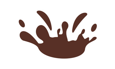 Brown liquid splash icon animated effect graphic element dynamic fluid motion isolated on transparent background