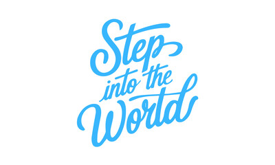 t-shirt design Step into the world inspiring neon text with a dynamic blue glow for your projects isolated on transparent background