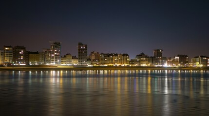 Night Urban Landscapes: City Skyline Lights, River Reflections & Panoramic Cityscape Views