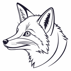 Vector art of fox head in profile in a vector illustration