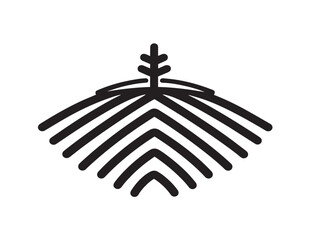 Elegant Farming and Agriculture Symbol with Outline Artwork