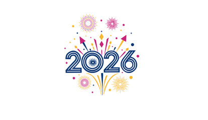 Fototapeta premium 2026 happy new year celebrations 2026 typography design 