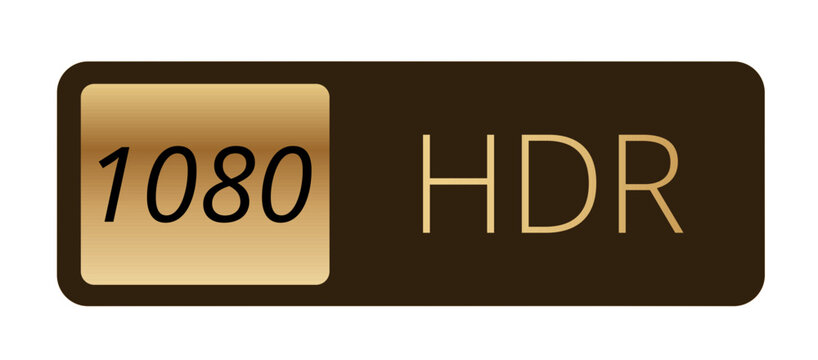 1080 hdr badge: high definition and dynamic range label.