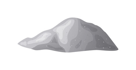Cement pile, heap of gravel. Building material sand element. Vector illustration isolated on white background