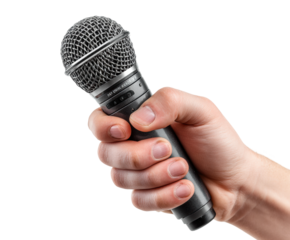 Public speaking contest auditorium microphone audience engagement isolated on transparent background