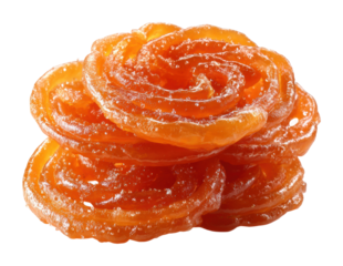 Delicious jalebi treats at indian festivals sweet dessert colorful isolated on transparent background