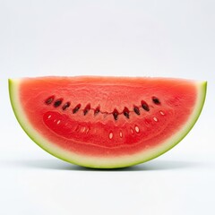Fresh juicy watermelon slice on white background isolated for summer refreshment