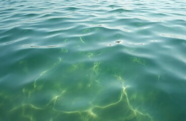 Obraz premium Clear turquoise water surface with sunlight reflections. Shiny, rippled liquid motion with wavy texture. Fresh, vibrant sea, ocean, pool water background. Summer vacation mood.