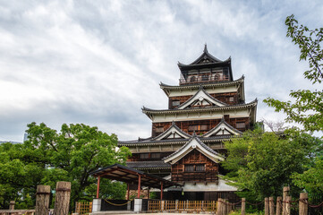 Traditional Japanese Samurai Castle of Hiroshima, Honshu, Japan, Asia