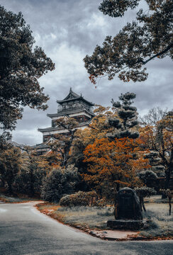 Traditional Japanese Samurai Castle of Hiroshima, Honshu, Japan, Asia