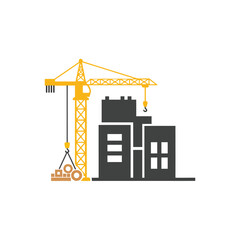 construction site with crane