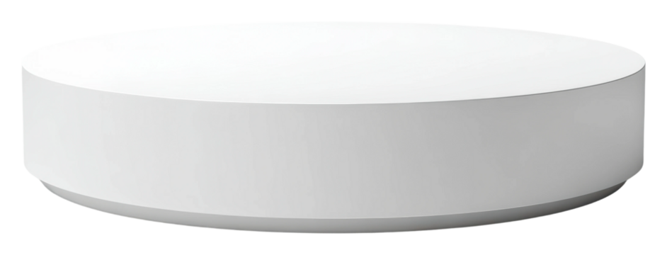 Minimalist modern round coffee table for contemporary living rooms isolated on transparent background