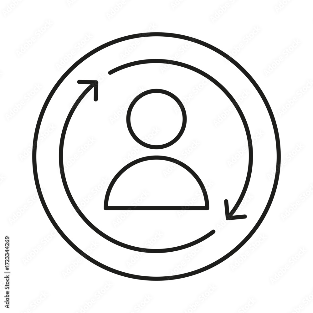 Poster user account icon. human profile symbol. personal data vector. login interface sign.