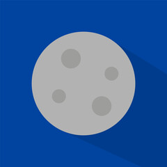 Full moon illustration. Lunar sphere design. Night sky symbol. Vector space icon.