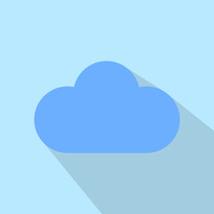 Cloud weather symbol. Sky air illustration. Fluffy cloud graphic. Vector atmosphere icon.