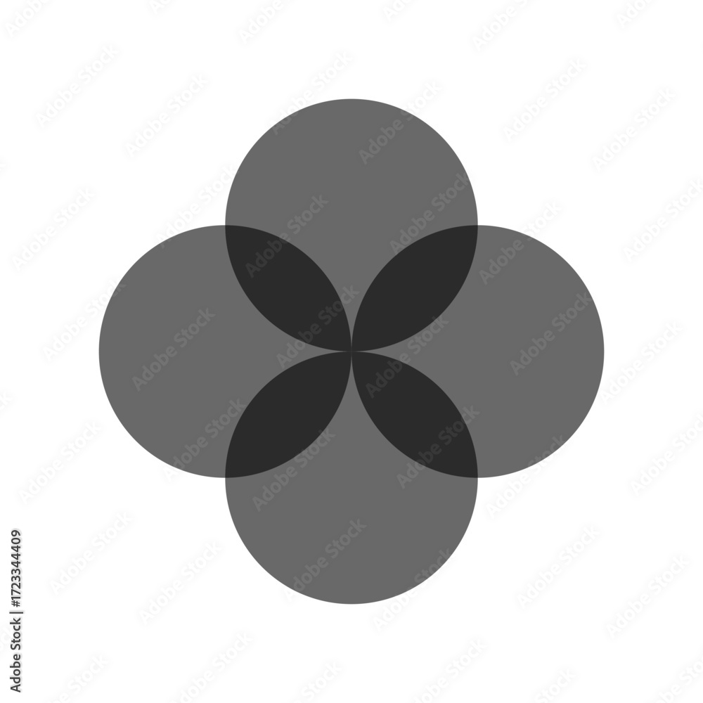 Poster intersecting circles illustration. geometric transparent shapes. abstract overlap elements. vector s