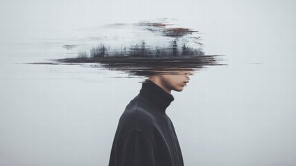 Feeling disconnected concept inability to express emotions mental isolation emptiness.