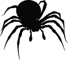 Spider Silhouette Vector | Creepy Insect Illustration for Halloween and Nature Designs